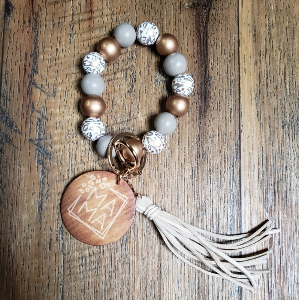 Mama Beaded  Keychain with Tassel